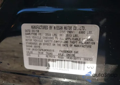 2018 Infiniti Q50 3.0T Luxe из США, поврежденный, VIN JN1EV7AP8JM364515